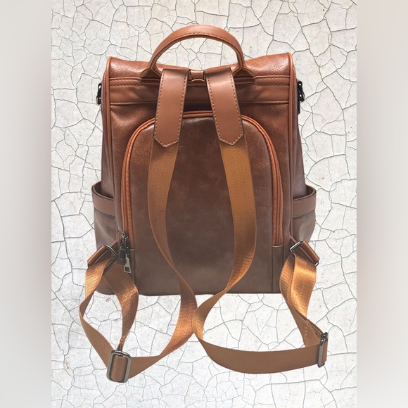 CHERUTY. Backpack purse PU,vegan leather, antitheft shoulder bag. Anti-theft. - Picture 3 of 8